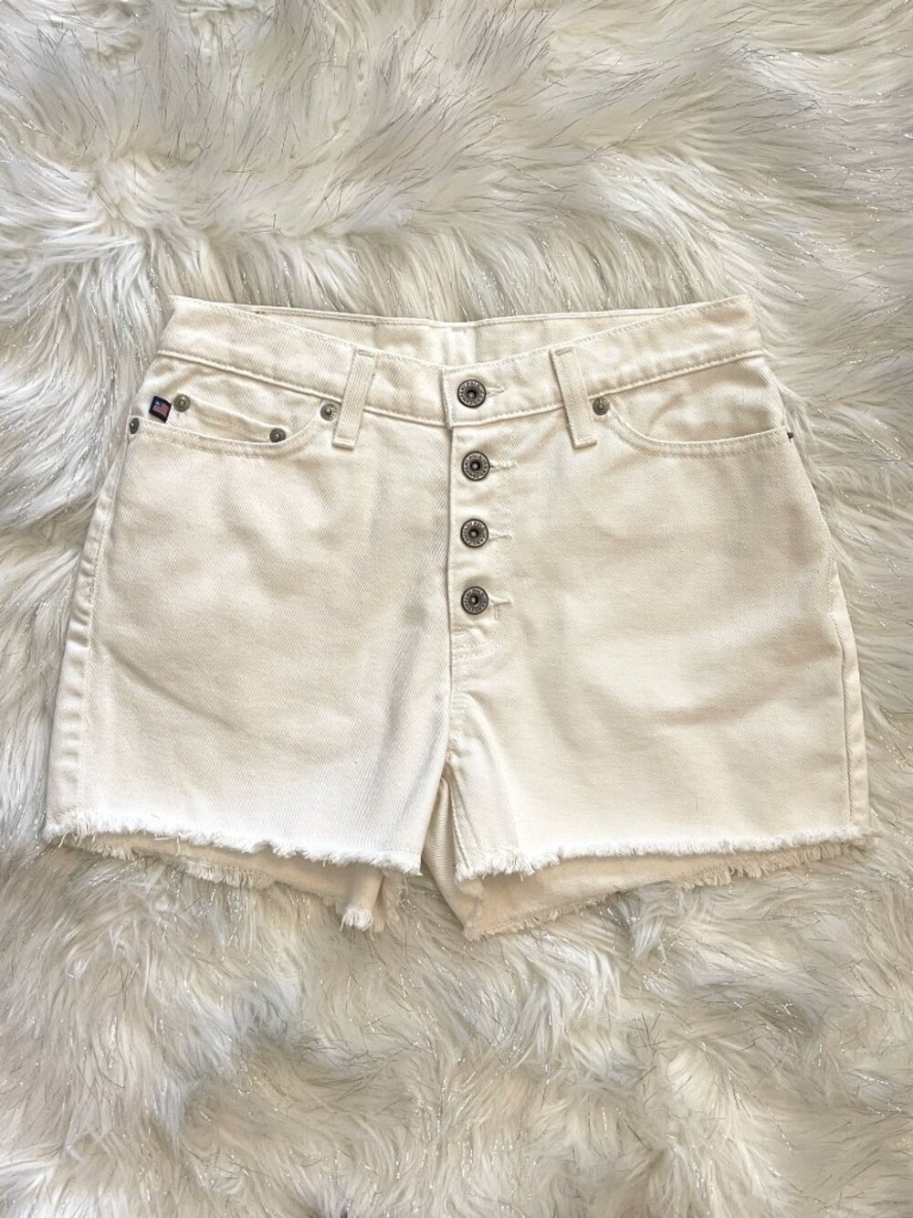 Ralph Lauren Fringed Shorts White Size 4 Y2K Never Worn
